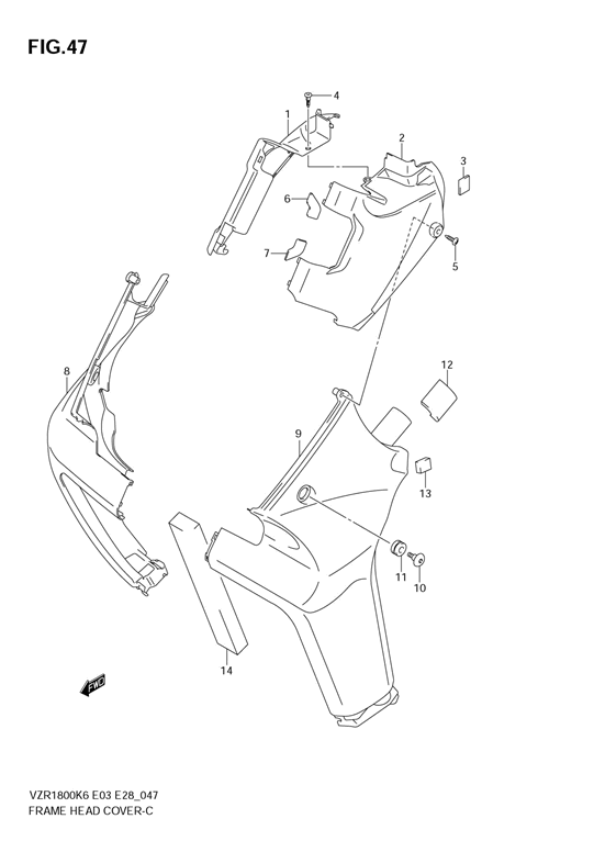 Frame head cover (vzr1800k6_k7)