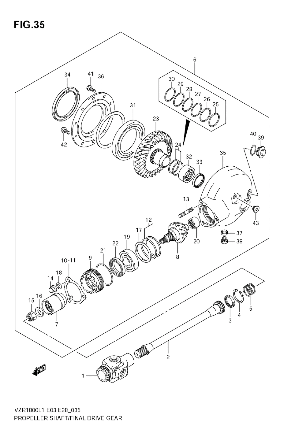 Propeller shaft_final drive gear (vzr1800z l1 e28)