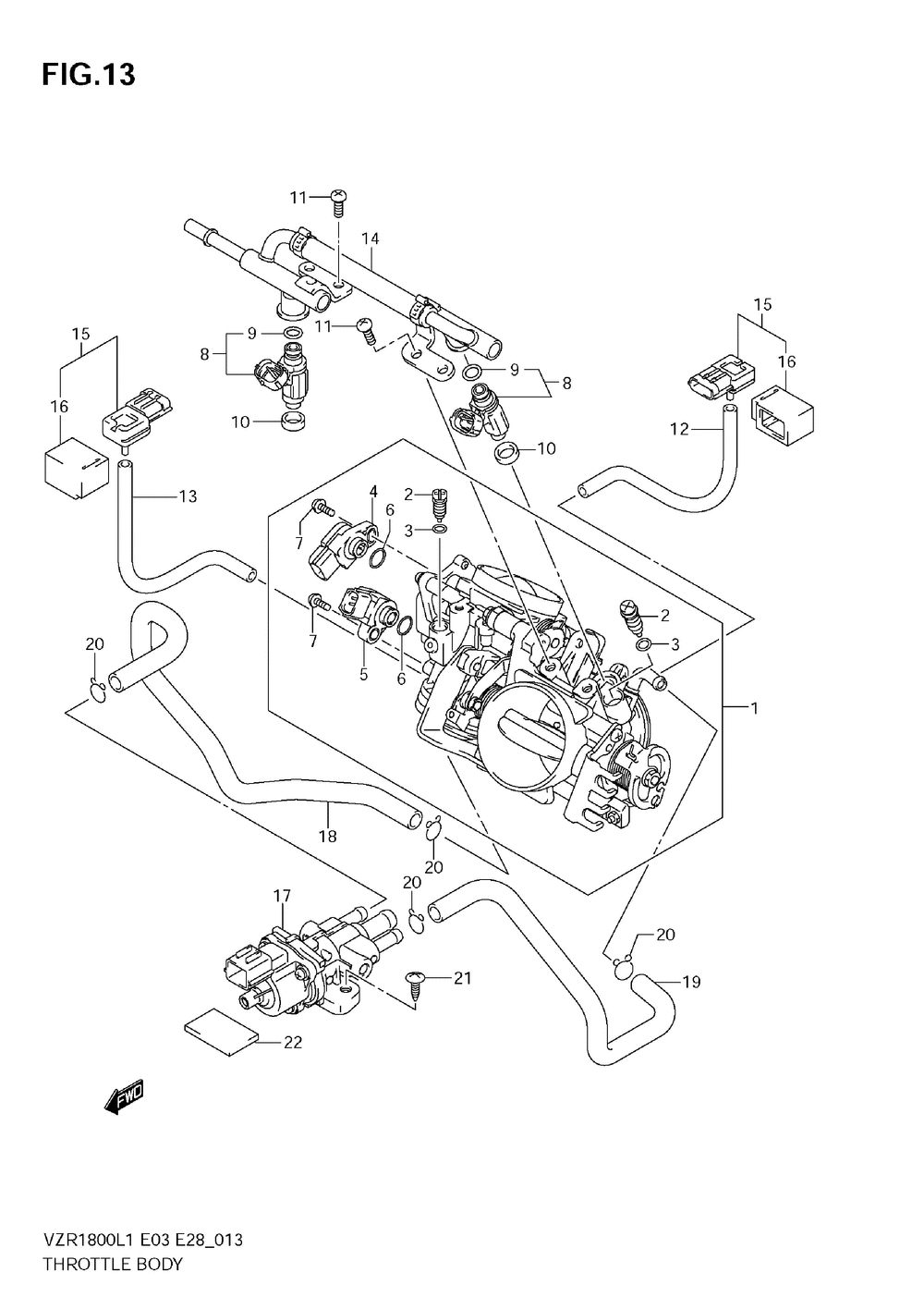 Throttle body (vzr1800 l1 e3)