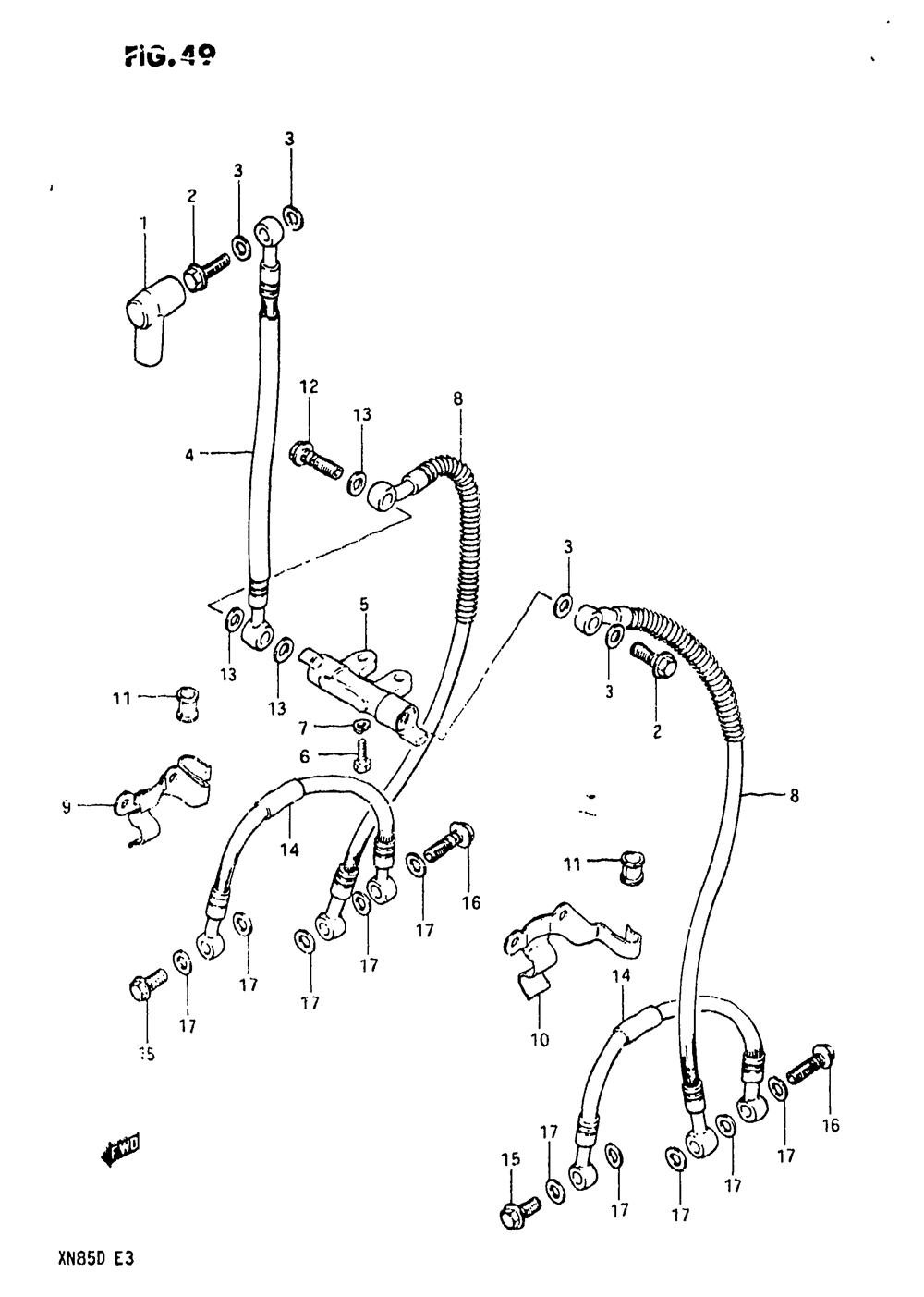 Front brake hose