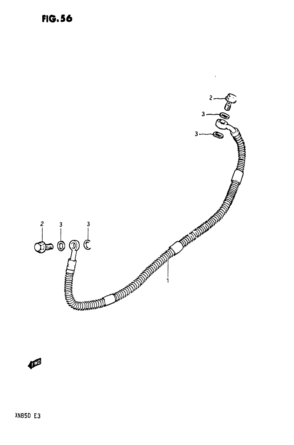 Rear brake hose