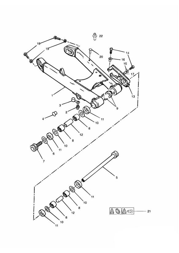 Swinging arm + 101853 (plus 102063 to 102074 inclusive)