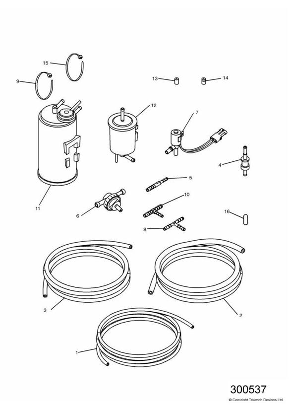 Evaporative loss equipment us california models only