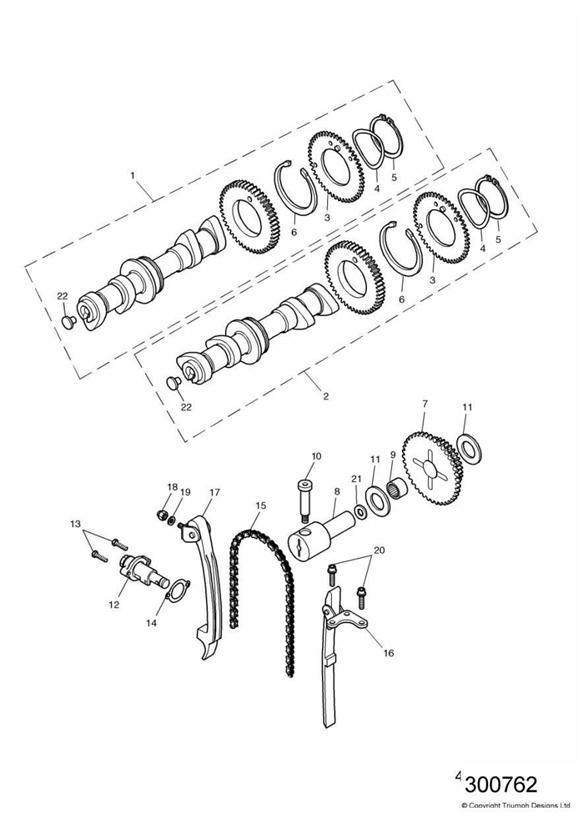 Camshaft and drive  + eng no 186916