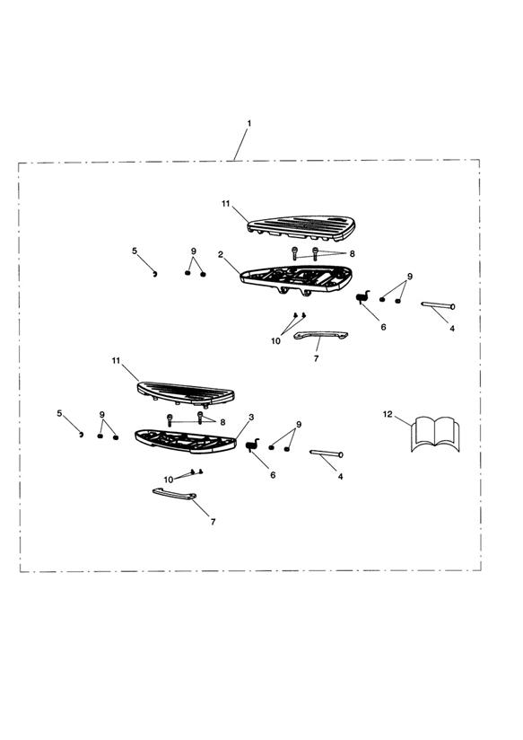 Chrome line rider footboard kit