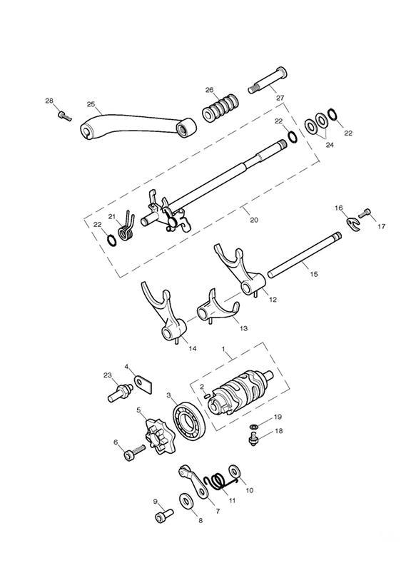 Gear selector & pedal