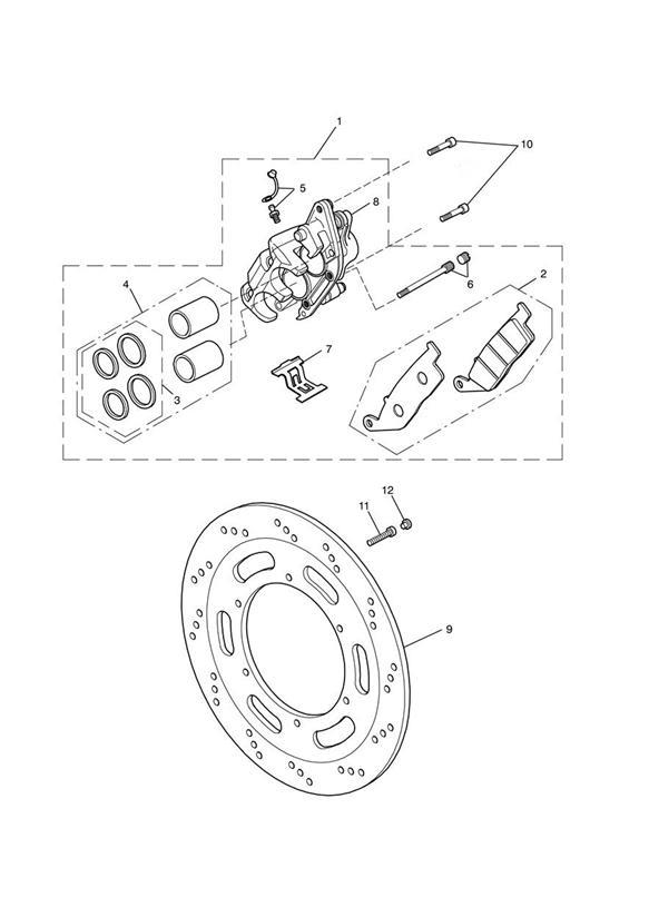 Front brake caliper & discs