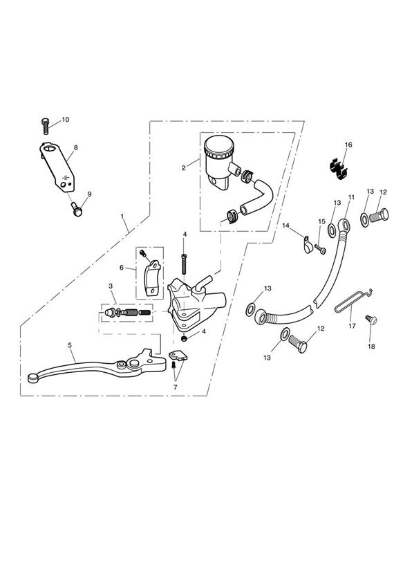 Front brake master cylinder & hoses