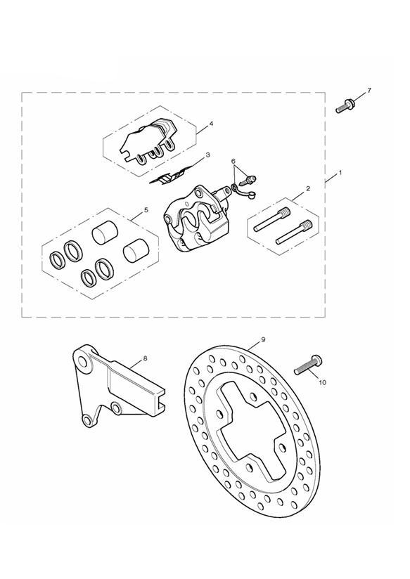 Rear brake caliper & disc