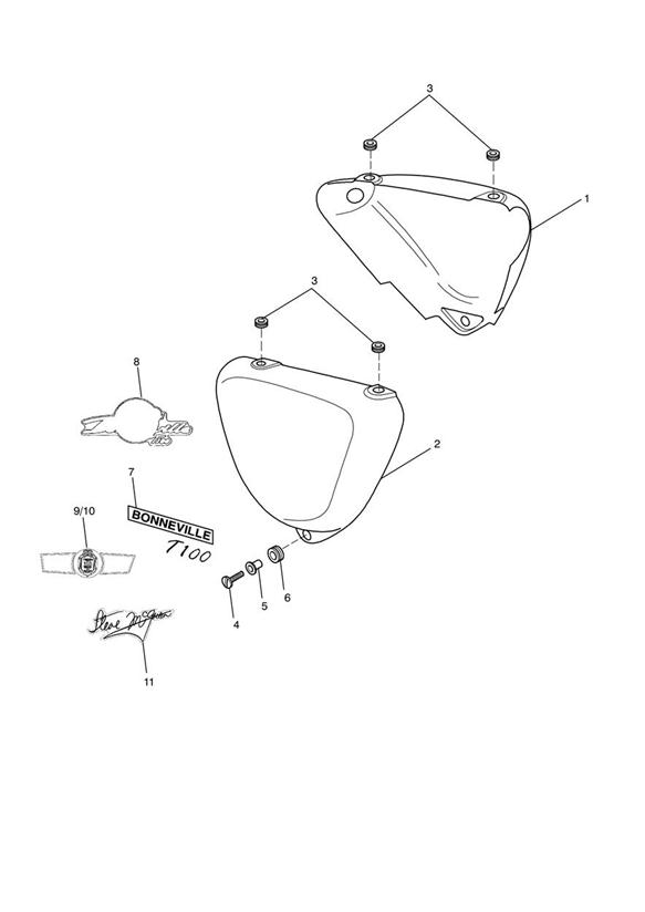 Bodywork, side panels - bonneville t100