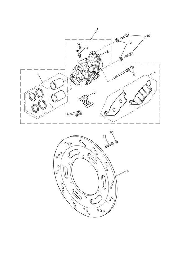 Front brake caliper & discs