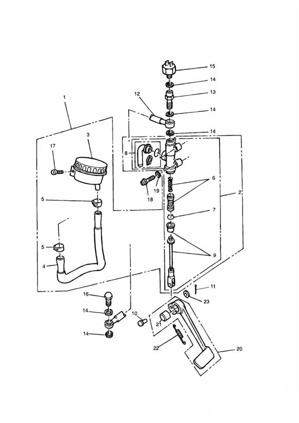 Rear brake master cylinder