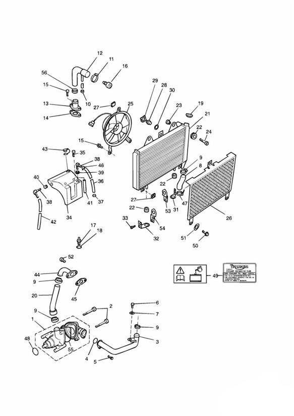 Cooling system 4 cylinder