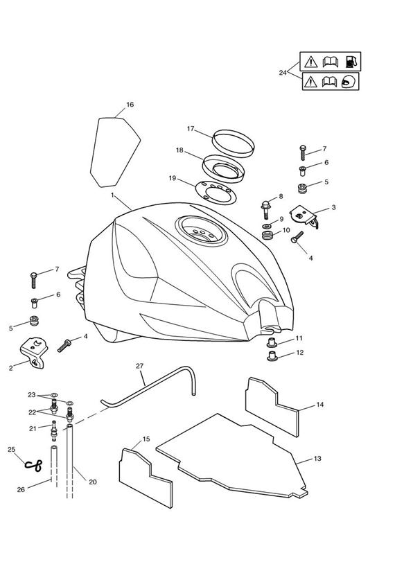 Fuel tank and fittings + 189197