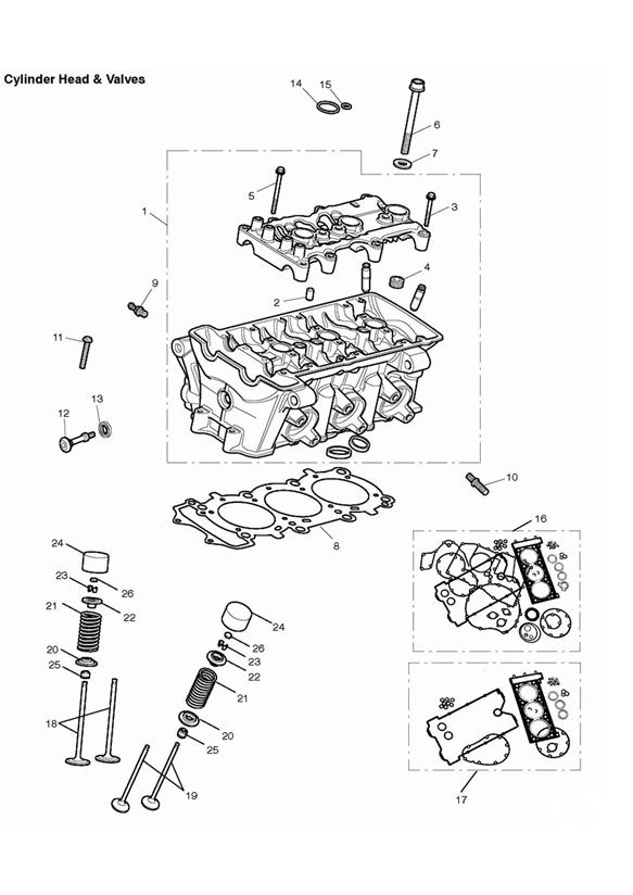 Cylinder head & valves для DAYTONA 675 Triumph