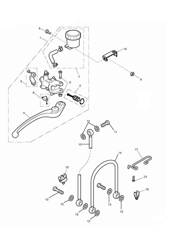 Front brake master cylinder & hoses