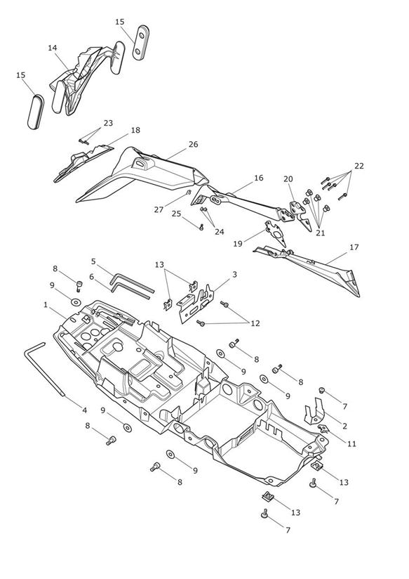 Rear mudguard & no plate brkt