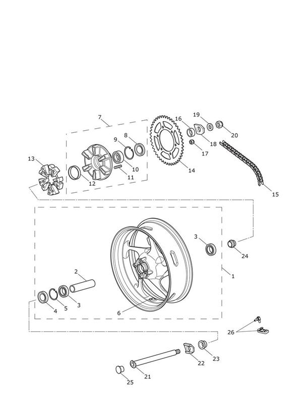 Rear wheel & final drive