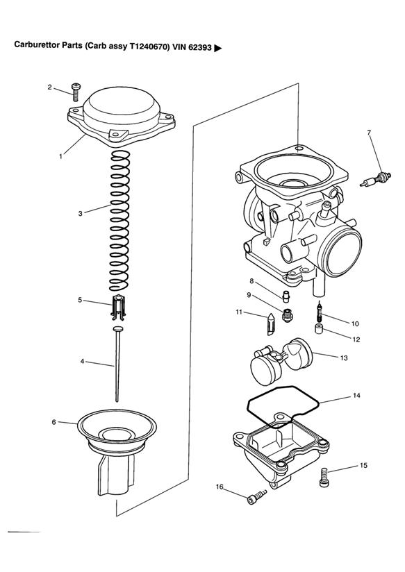 Carburettor parts (carb assy t1240670) 62393 +
