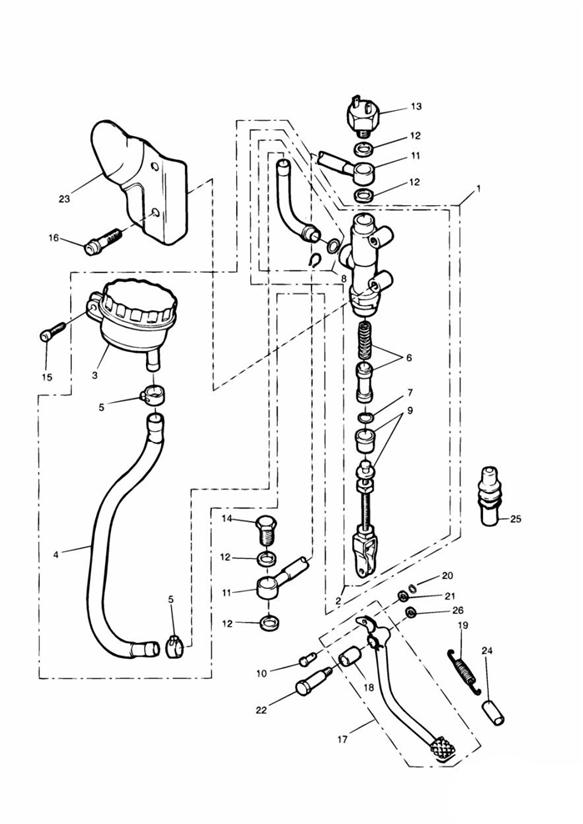 Rear brake master cylinder