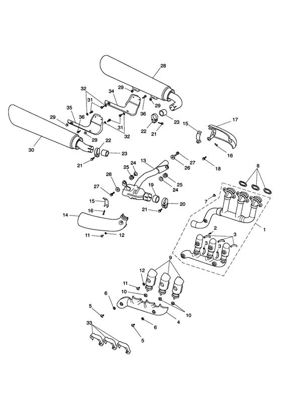 Exhaust system - rocket iii roadster only