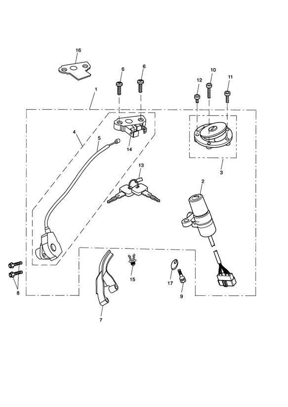 Ignition switch & lock set  343680