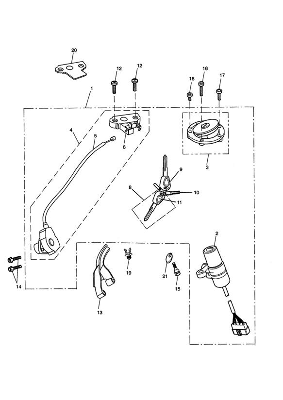 Ignition switch & lock set - 343681