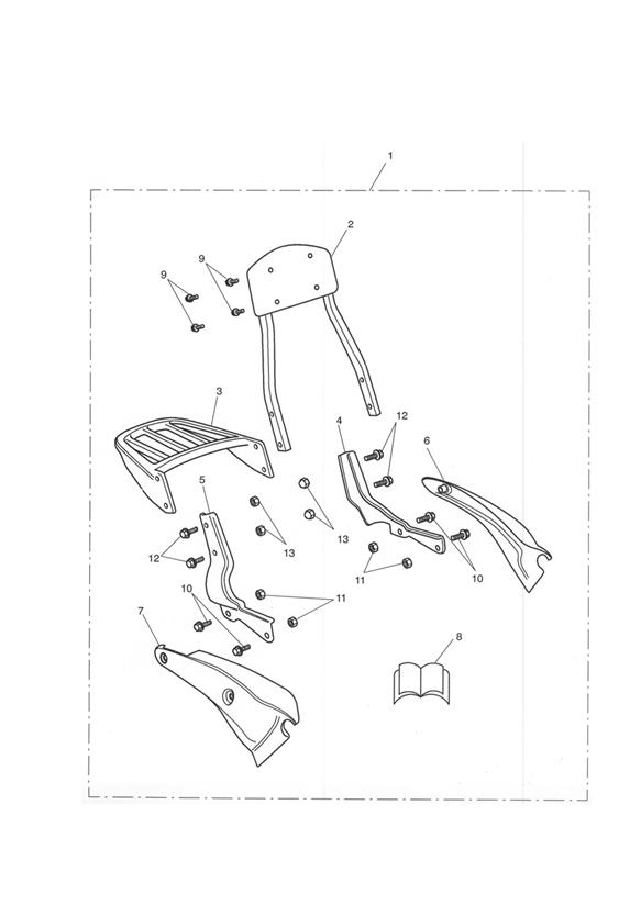 Short sissy bar & luggage rack