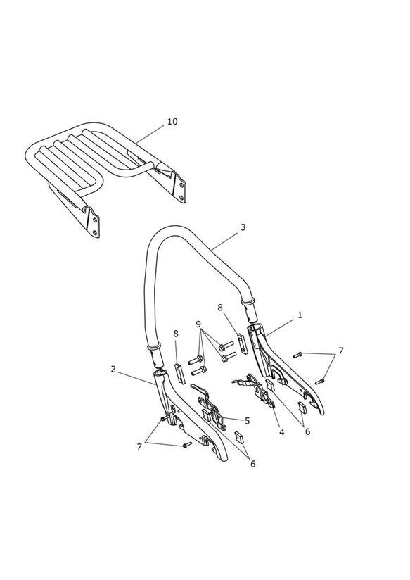 Luggage rack & passenger backrest - 574821