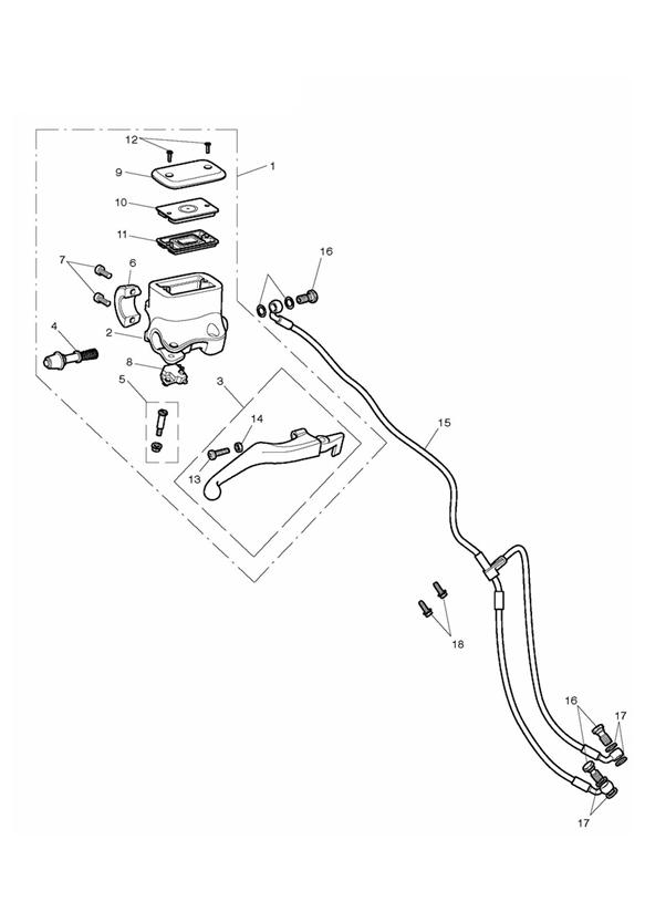 Front brake master cylinder & hoses