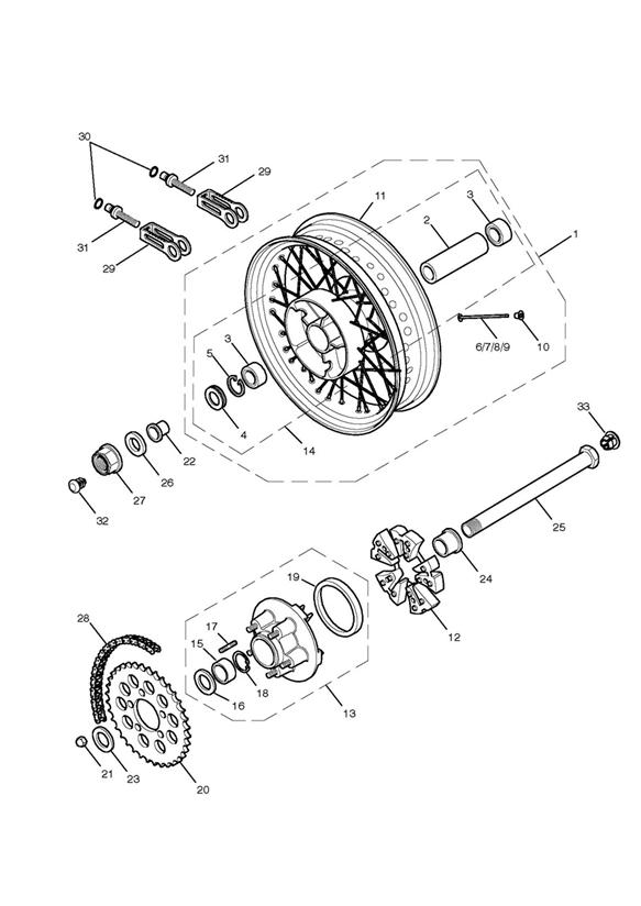 Rear wheel & final drive