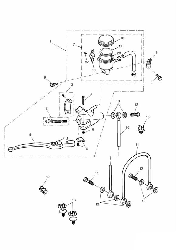 Front brake master cylinder