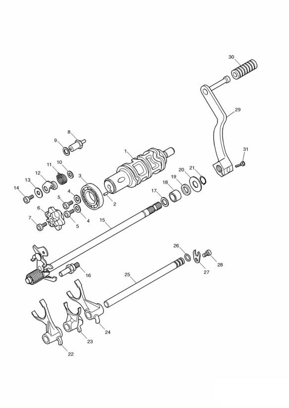 Gear selectors and pedal