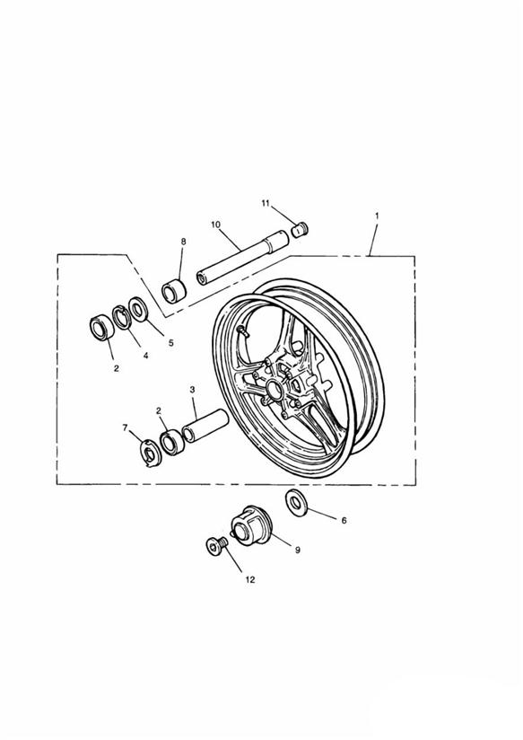 Front wheel 750cc model