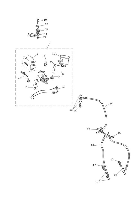 Front brake master cylinder & hoses