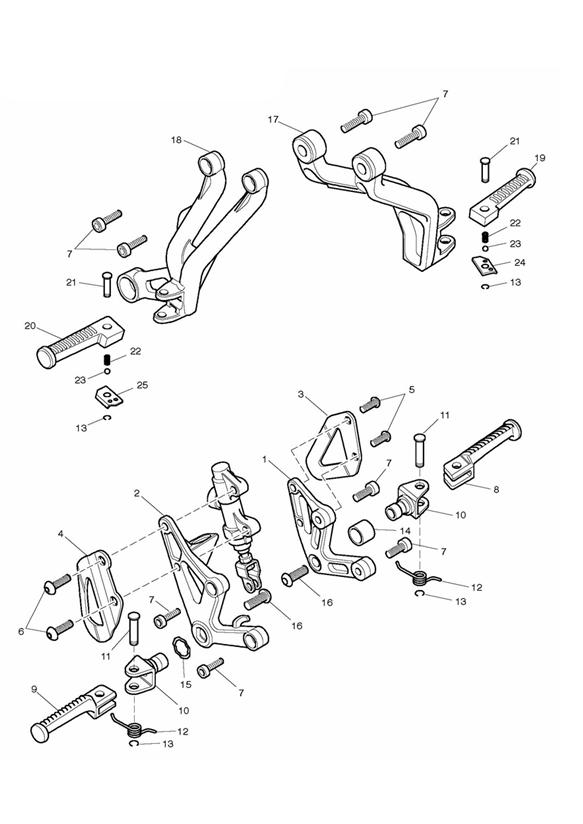 Footrests & mountings  + 186150