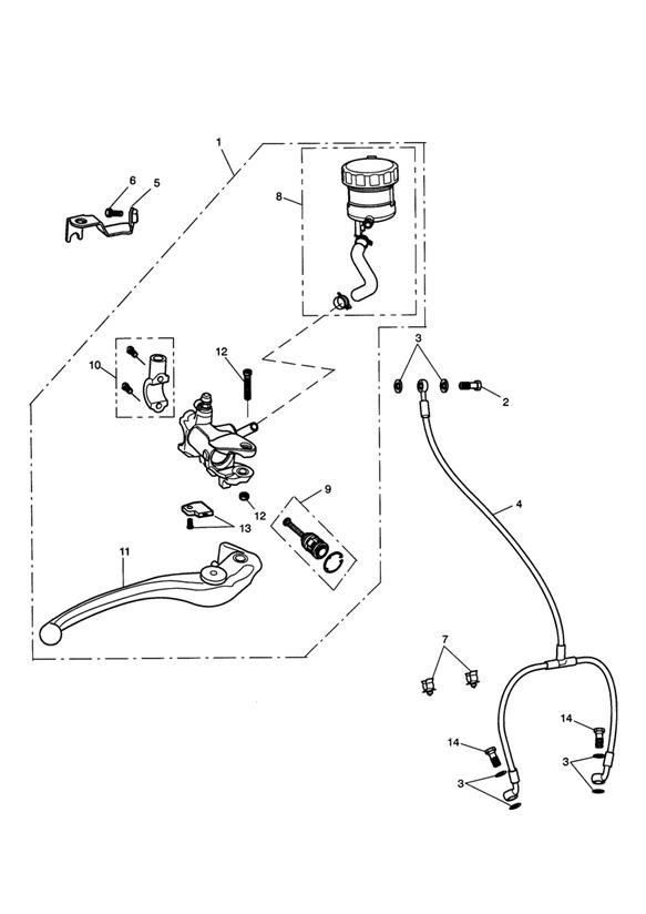 Front brake master cylinder & hoses - 333179