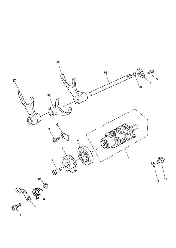 Gear selector drum  eng no 340169