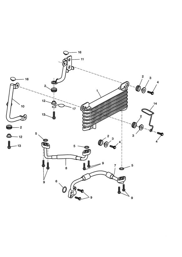 Oil cooler - eng no 261328