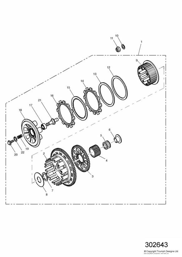 Clutch 885cc engine