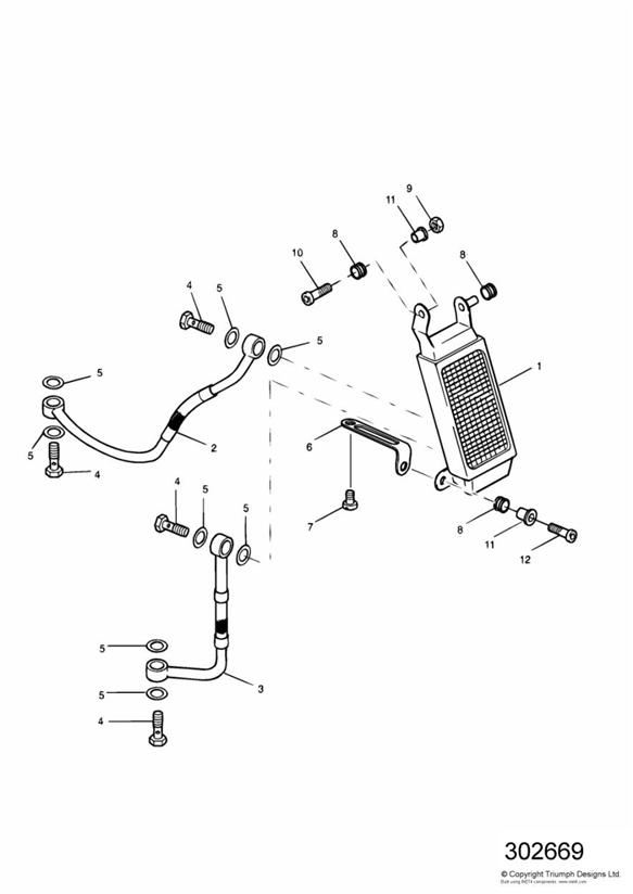 Oil cooler 885cc engine