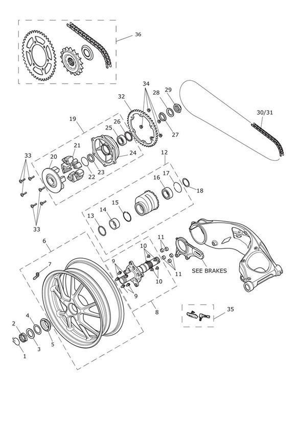 Rear wheel & final drive 602553