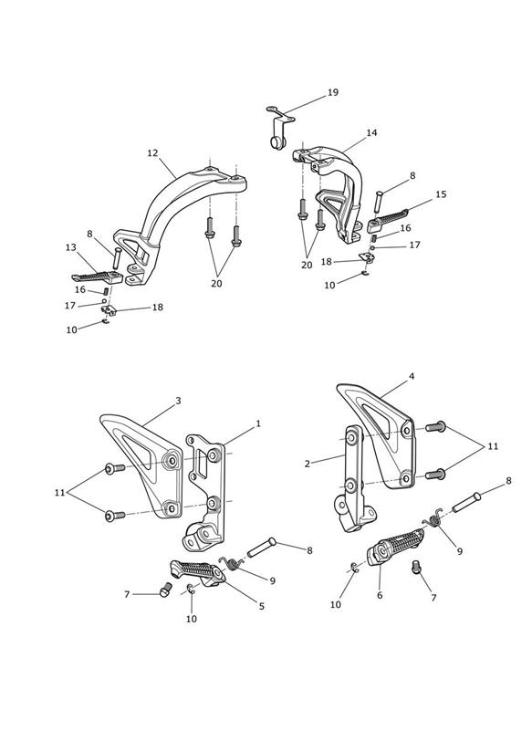 Footrests & mountings