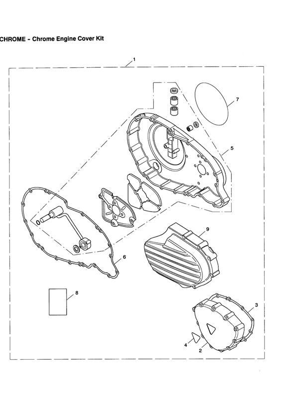 Engine cover kit, chrome