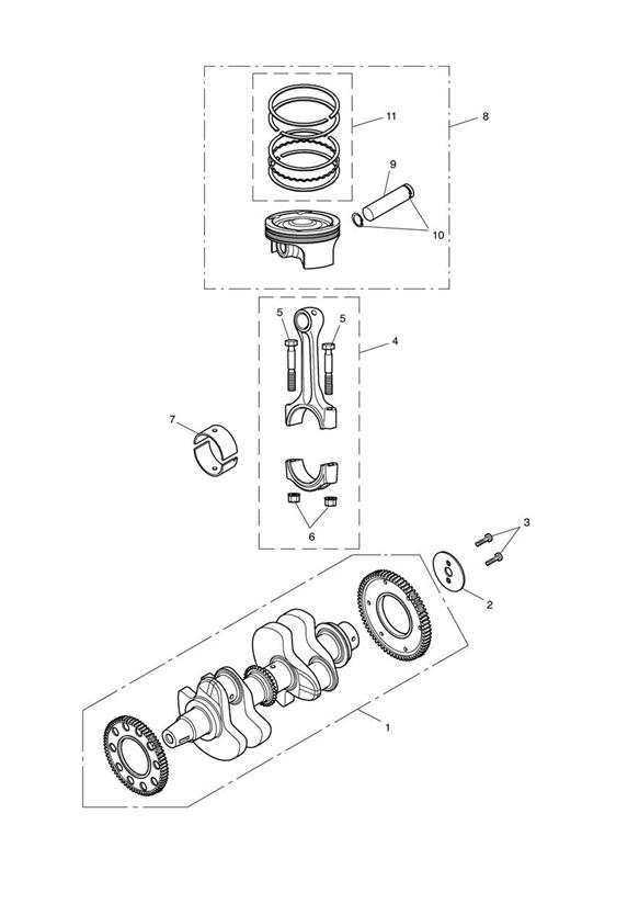 Crankshaft, connecting rods & pistons