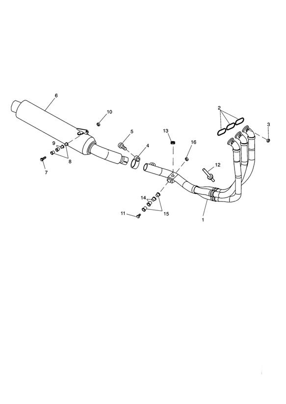 Exhaust system single sided swingarm 161318 +