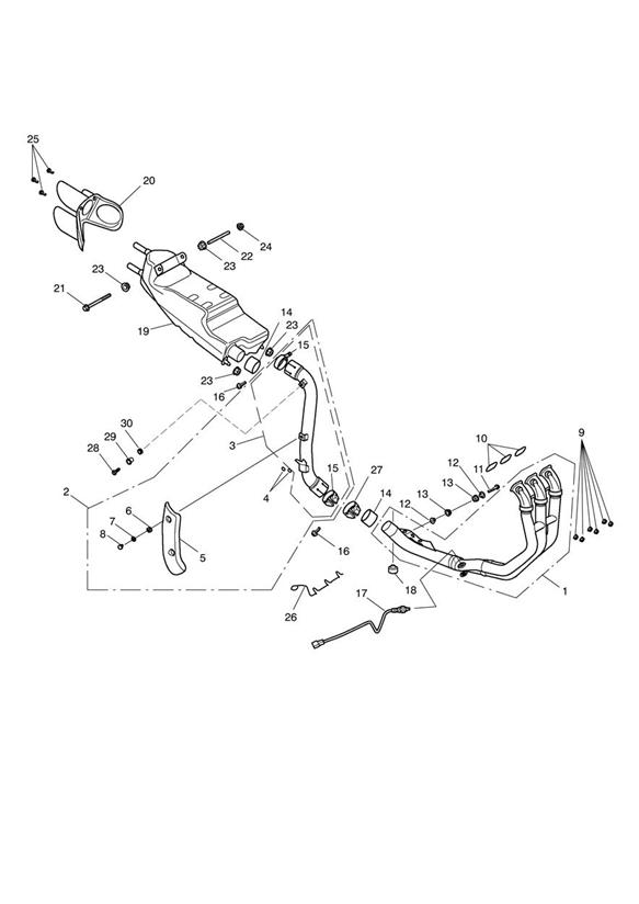 Exhaust system  281465 - all except au, nz & za - au,nz,za all vins