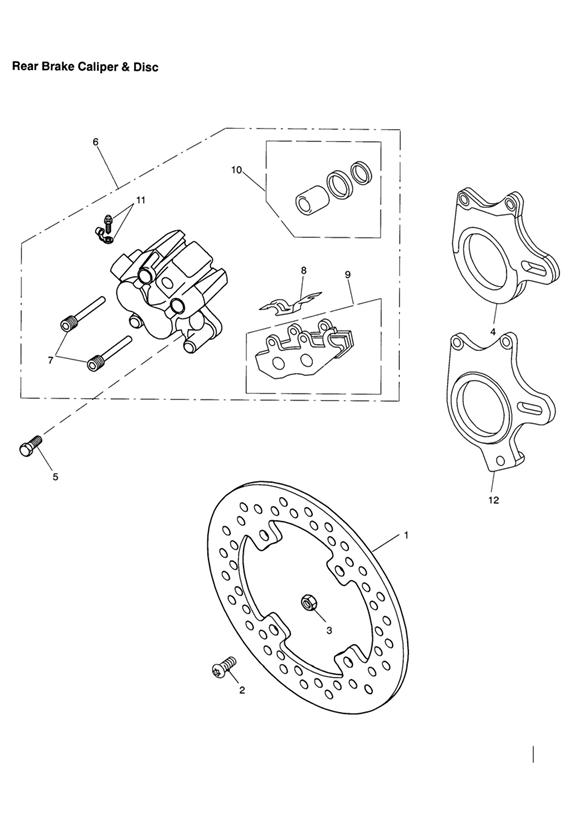 Rear brake caliper & disc