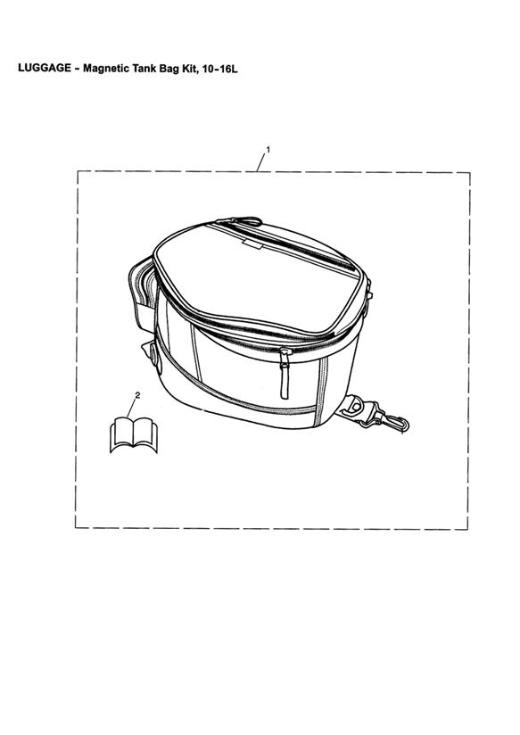 Magnetic tank bag kit, 10-16l