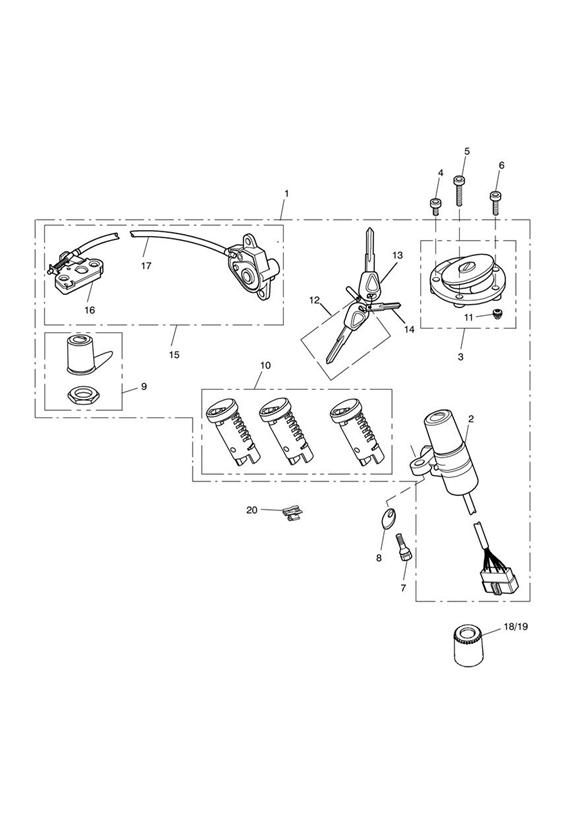 Ignition switch & lock set 440389